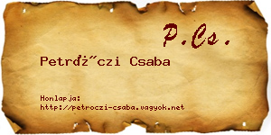 Petróczi Csaba névjegykártya