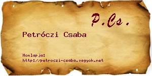 Petróczi Csaba névjegykártya