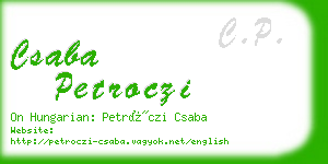 csaba petroczi business card